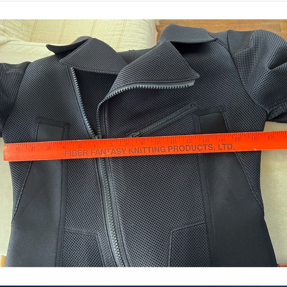 SHIRO SAKAI Neoprene Mesh Moto Jacket in Black - M - Picture 11 of 14